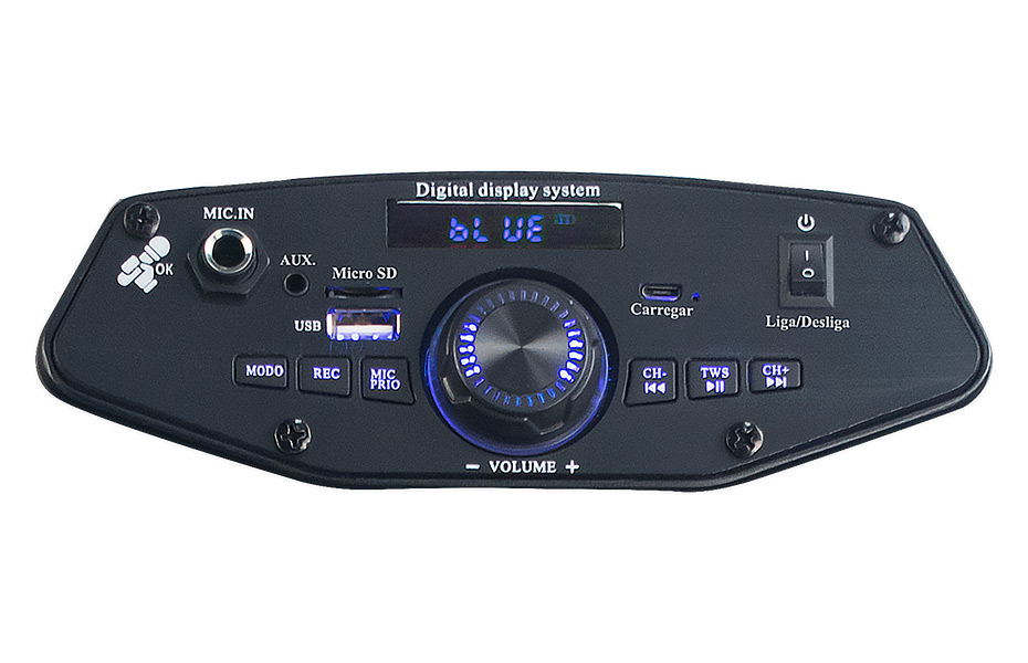 Caixa de som bluetooth Aquario hype 250 painel