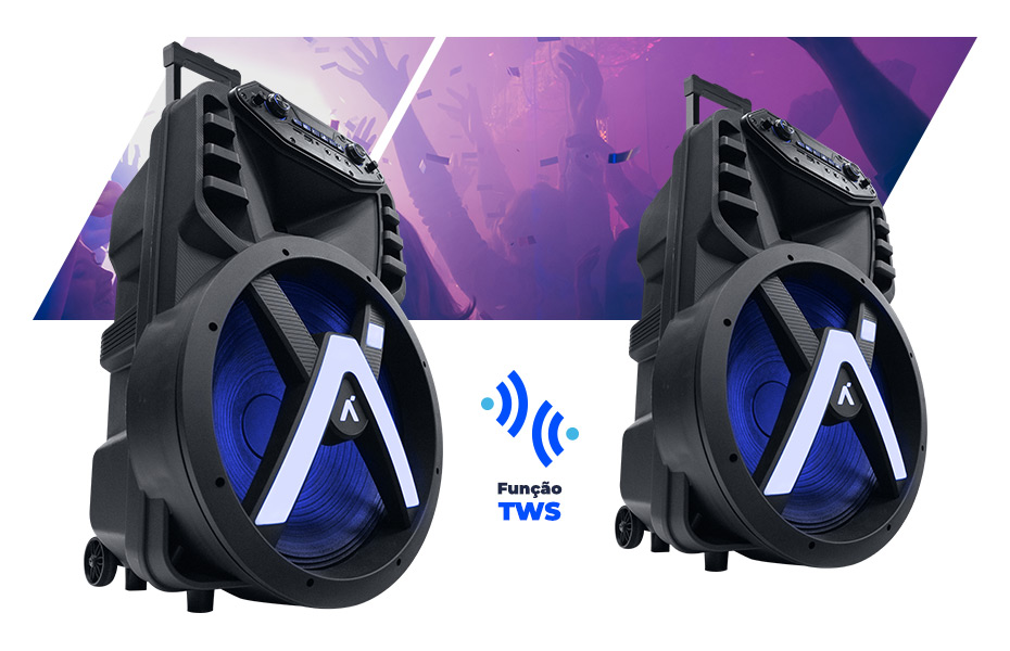 Caixa de som bluetooth 900wrms Aquario hype 900 TWS