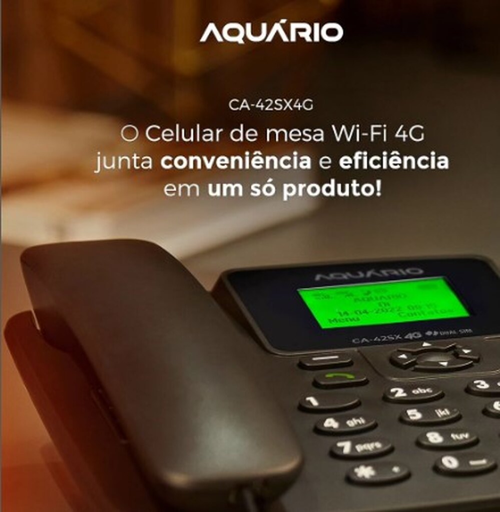 celular de mesa Aquário com tecnologia VoLTE