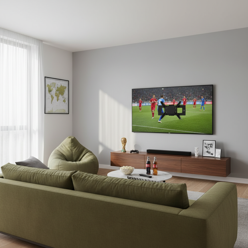 Televisão Copa do Mundo: como preparar sua casa para assistir aos jogos com qualidade — Suporte de TV: posicionamento ideal para os jogos
