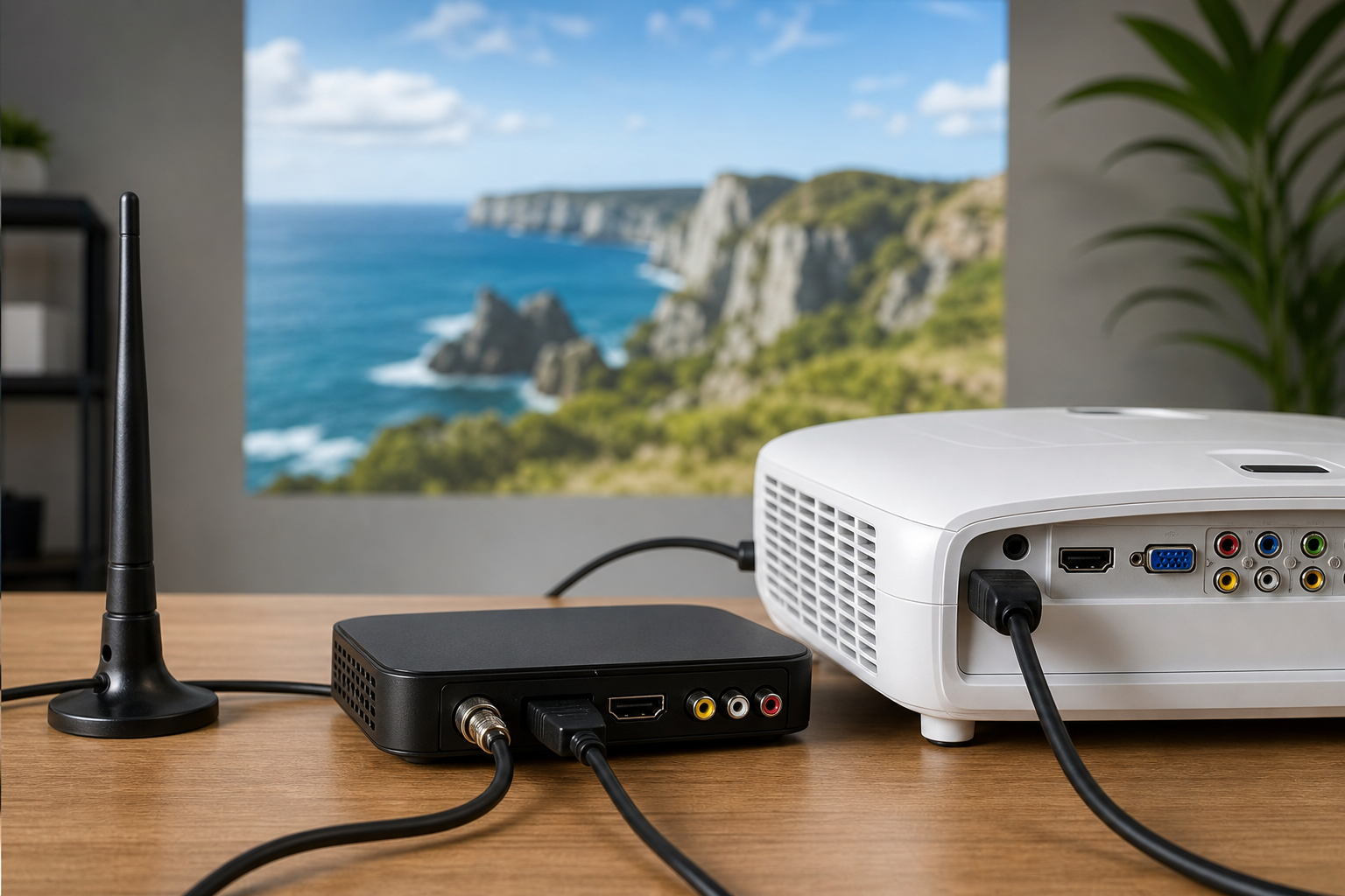 Como ligar antena no projetor: guia completo para imagem perfeita — Usando um conversor digital para ligar antena no projetor